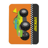 Magnet Flexible Camion Monstre Vert de Course Cool pour Garçons Pi (Vertical)