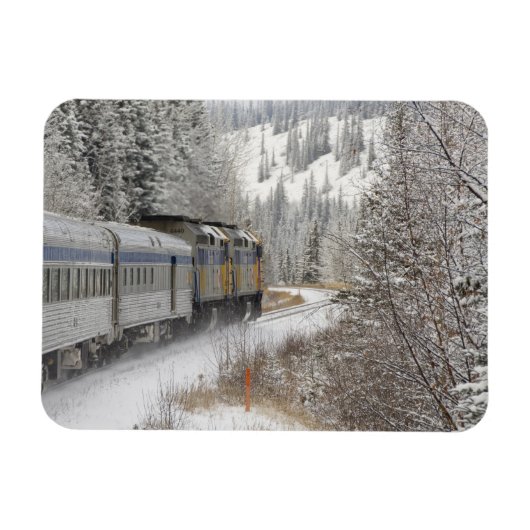 Magnet Flexible Canada, Alberta. Train de neige de VIA Rail entre (Horizontal)