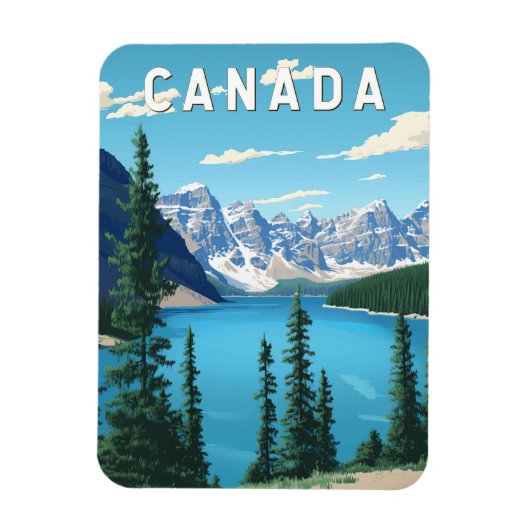 Magnet Flexible Canada Illustration Voyage Art Vintage (Vertical)