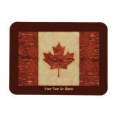 Magnet Flexible Canadian Flag On Inner Birch Bark (Horizontal)