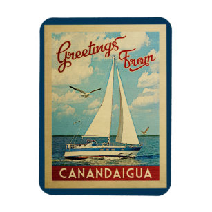 Magnet Flexible Canandaigua Sailboat Vintage voyage New York
