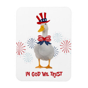 Magnet Flexible Canard Patriotique En Dieu Nous Faisons Confiance