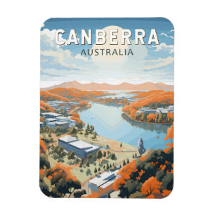 Magnet Flexible Canberra Australie Travel Art Vintage