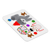 Magnet Flexible Caniche gris Noël #2 Aimant (Côté Droit)