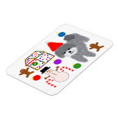 Magnet Flexible Caniche gris Noël #2 Aimant (Côté Gauche)
