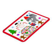 Magnet Flexible Caniche gris Noël #3 Aimant (Côté Gauche)