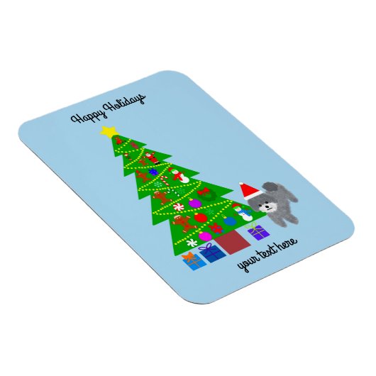 Magnet Flexible Caniche gris Noël #5 Aimant (Côté Droit)