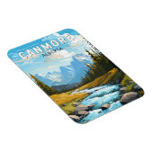 Magnet Flexible Canmore Canada Travel Art Vintage (Côté Droit)