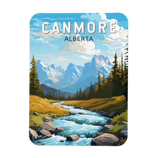 Magnet Flexible Canmore Canada Travel Art Vintage (Vertical)
