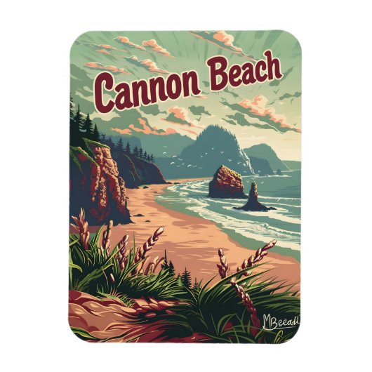 Magnet Flexible Cannon Beach Vintage (Vertical)
