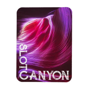 Magnet Flexible Canyon Slot Violet Texte Blanc ou Votre Photo & Te