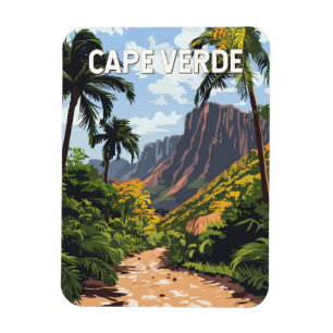 Magnet Flexible Cap-Vert Illustration Voyage Art Vintage