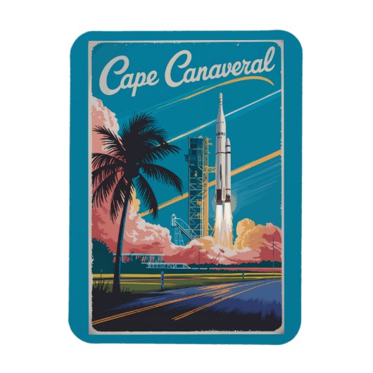Magnet Flexible Cape Canaveral Florida Illustration Art de Voyage (Vertical)