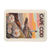 Magnet Flexible Cape Cod Massachusetts Art de voyage pictural Rétr (Horizontal)