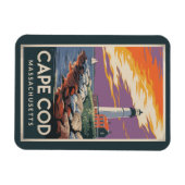Magnet Flexible Cape Cod Massachusetts Illustration Art de Voyage (Horizontal)