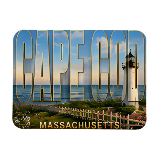 Magnet Flexible Cape Cod Massachusetts Phare Voyage Côtier (Horizontal)