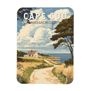 Magnet Flexible Cape Cod Massachusetts Voyage Art Vintage