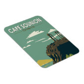 Magnet Flexible Cape Sounion Grèce Travel Art Vintage (Côté Droit)