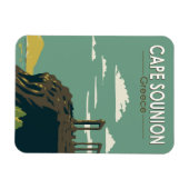 Magnet Flexible Cape Sounion Grèce Travel Art Vintage (Horizontal)