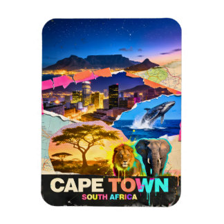 Magnet Flexible Cape Town South Africa Mountain Sea Safari Collage