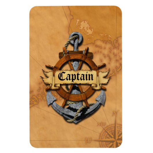Magnet Flexible Capitaine Ancre Et Roue (Vertical)