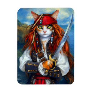 Magnet Flexible Capitaine Claws de la mer d'Azur Chat pirate