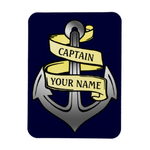Magnet Flexible Capitaine de bateau personnalisable votre Ancre