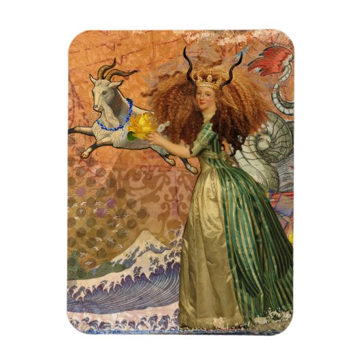 Magnet Flexible Capricorn Femme Chèvre Whimsical Amusant (Vertical)