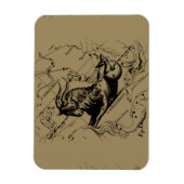 Magnet Flexible Capricorne Constellation Hevelius 1690 sur Taupe (Vertical)
