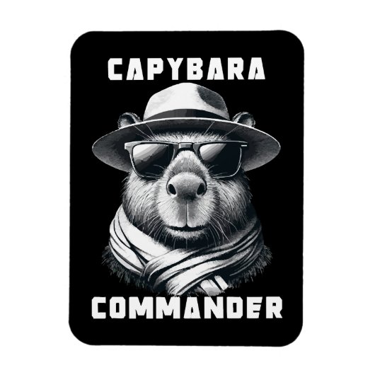Magnet Flexible Capybara Avec Lunettes De Soleil Capy Commander (Vertical)