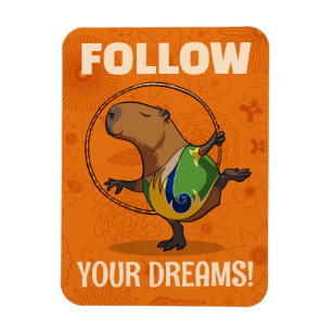 Magnet Flexible Capybara Excentrique Suivez Vos Rêves ! Motivation