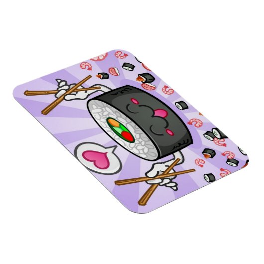 Magnet Flexible Caractère de dessin sushi Manger beaucoup de creve (Côté Droit)