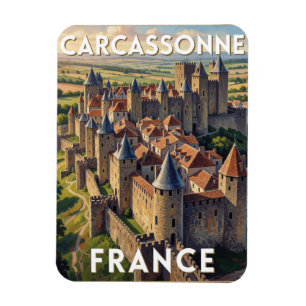 Magnet Flexible Carcassonne Ville médiévale France voyage Historiq