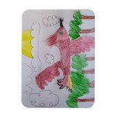 Magnet Flexible Cardinal rouge dessiné à la main (Vertical)