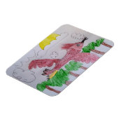 Magnet Flexible Cardinal rouge dessiné à la main (Côté Gauche)