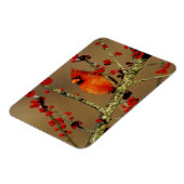 Magnet Flexible Cardinal rouge mâle perché, IL (Côté Gauche)