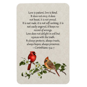 Magnet Flexible Cardinals and Dogwood Love is Patient Love is