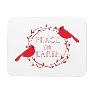 Magnet Flexible Cardinaux de Noël de la Paix sur Terre
