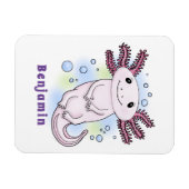 Magnet Flexible Caricature axolotl rose adorable (Horizontal)