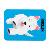 Magnet Flexible Caricature blanche de terrier de l'ouest (Horizontal)