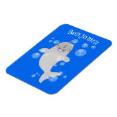 Magnet Flexible Caricature de bulles de narval joyeux (Côté Gauche)