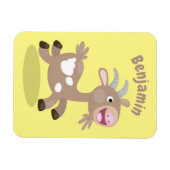 Magnet Flexible Caricature de chèvre billy joyeux (Horizontal)