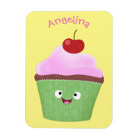 Caricature de cupcake joyeux