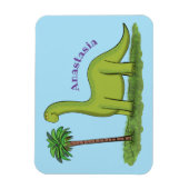 Magnet Flexible Caricature de dinosaure de brontosaurus vert migno (Vertical)