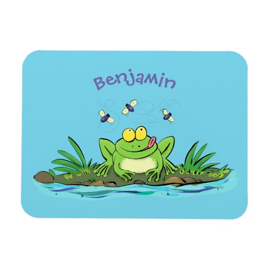 Magnet Flexible Caricature de grenouille vert mignon (Horizontal)