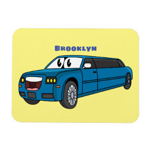 Magnet Flexible Caricature de la Limousine bleu mignonne