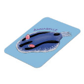 Magnet Flexible Caricature de nudibranche bleu mignon (Côté Gauche)