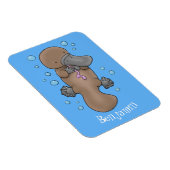 Magnet Flexible Caricature de platypus bébé très heureuse (Côté Droit)
