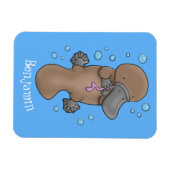 Magnet Flexible Caricature de platypus bébé très heureuse (Horizontal)