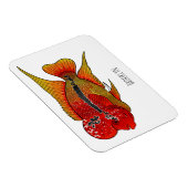 Magnet Flexible Caricature de poisson cichlide à fleur (Côté Droit)